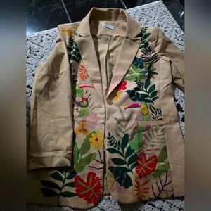 RIVIR women's small tan blazer jacket